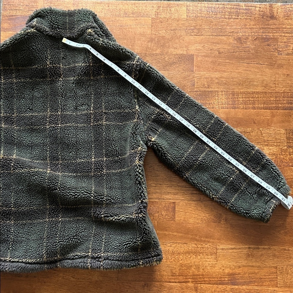 Womens Woolrich plaid half zip made in USA pullover dark green fleece size small - Picture 9 of 10